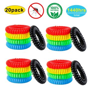 YSense - Mosquito Repellent Bracelets 20 Pack, All Natural, Deet Free and Waterproof Bands