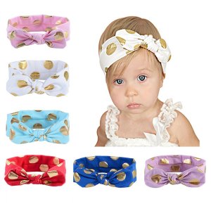YSense - Baby Girl Multicolor Hair Hoops Headbands,Solid Bunny Ears,Bow Headbands(6 PACK)