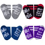 4 Pairs Dobby Socks, Novelty Funny Dobby is Free Knitted Words Sock Gift for Men&Women